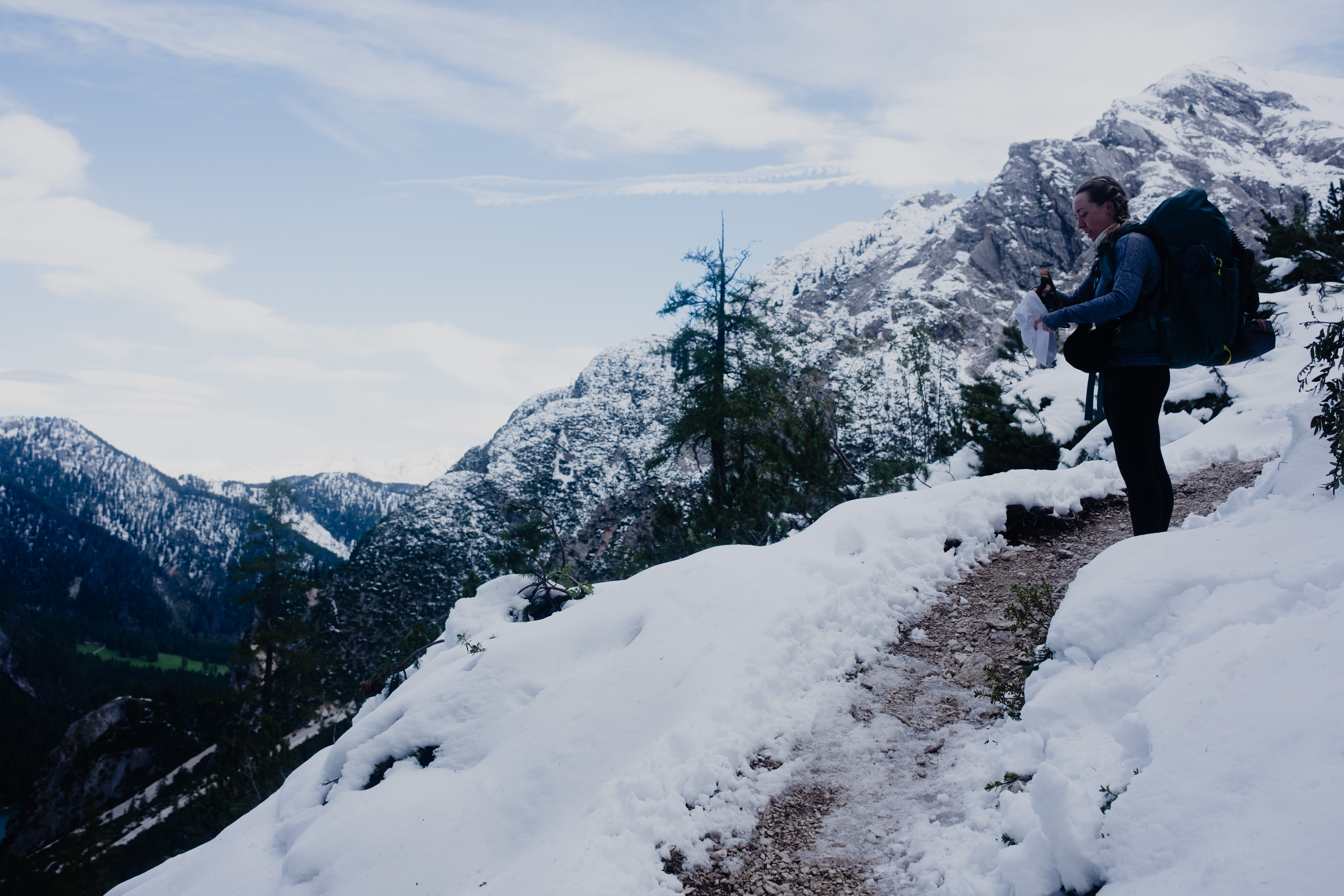Snowy trail conditions