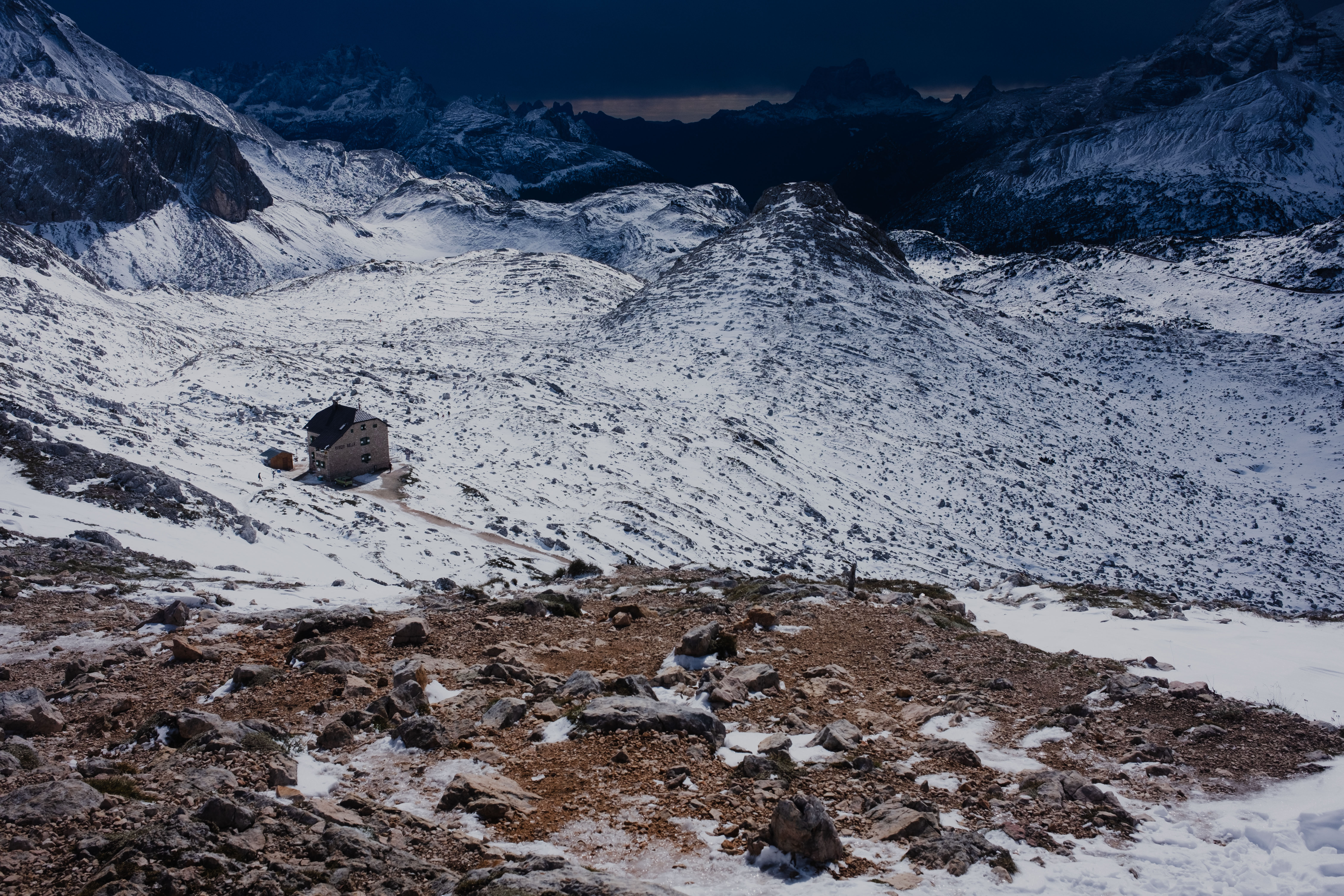 View from Rifugio Biella at dusk