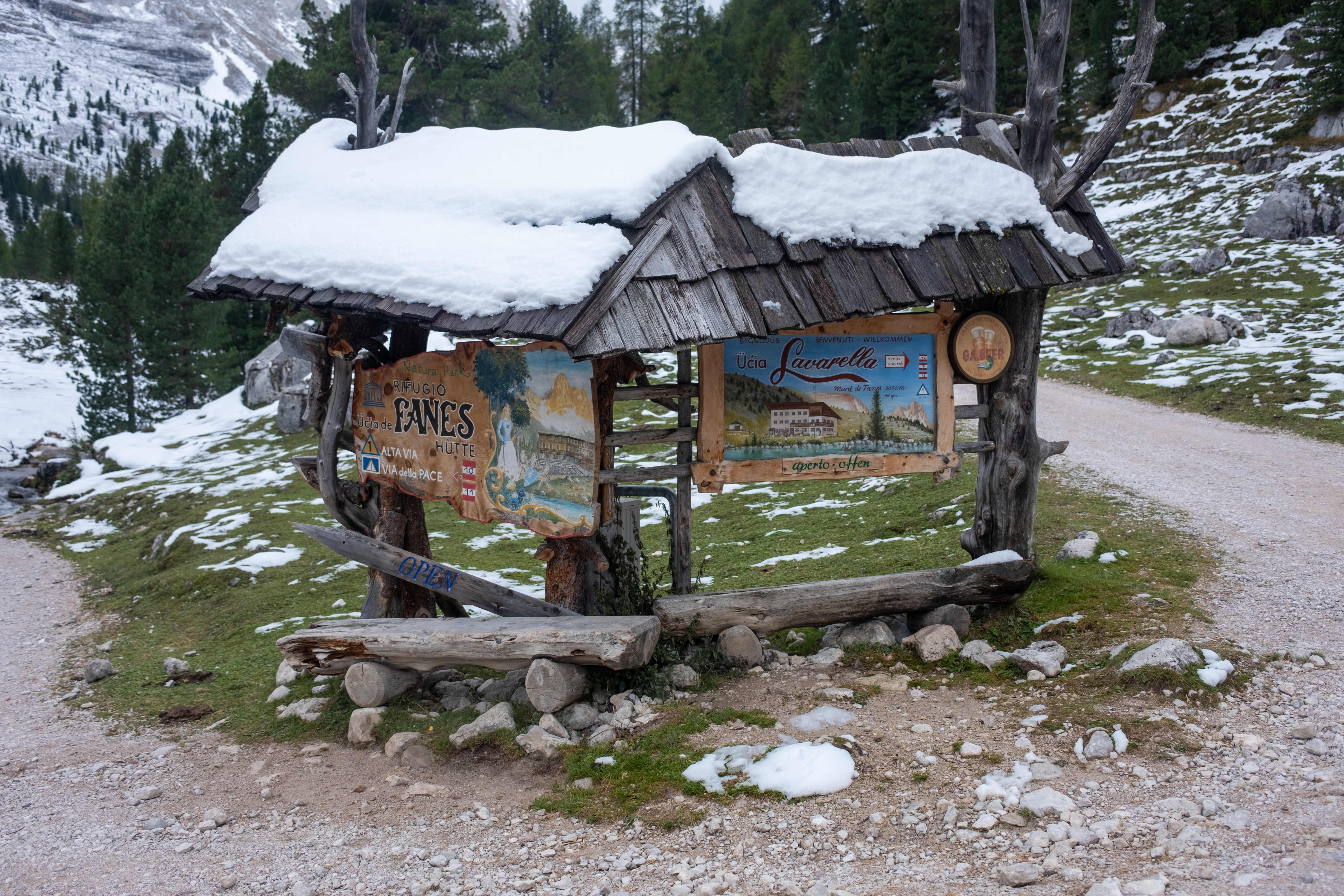 Evening view from Rifugio Fanes