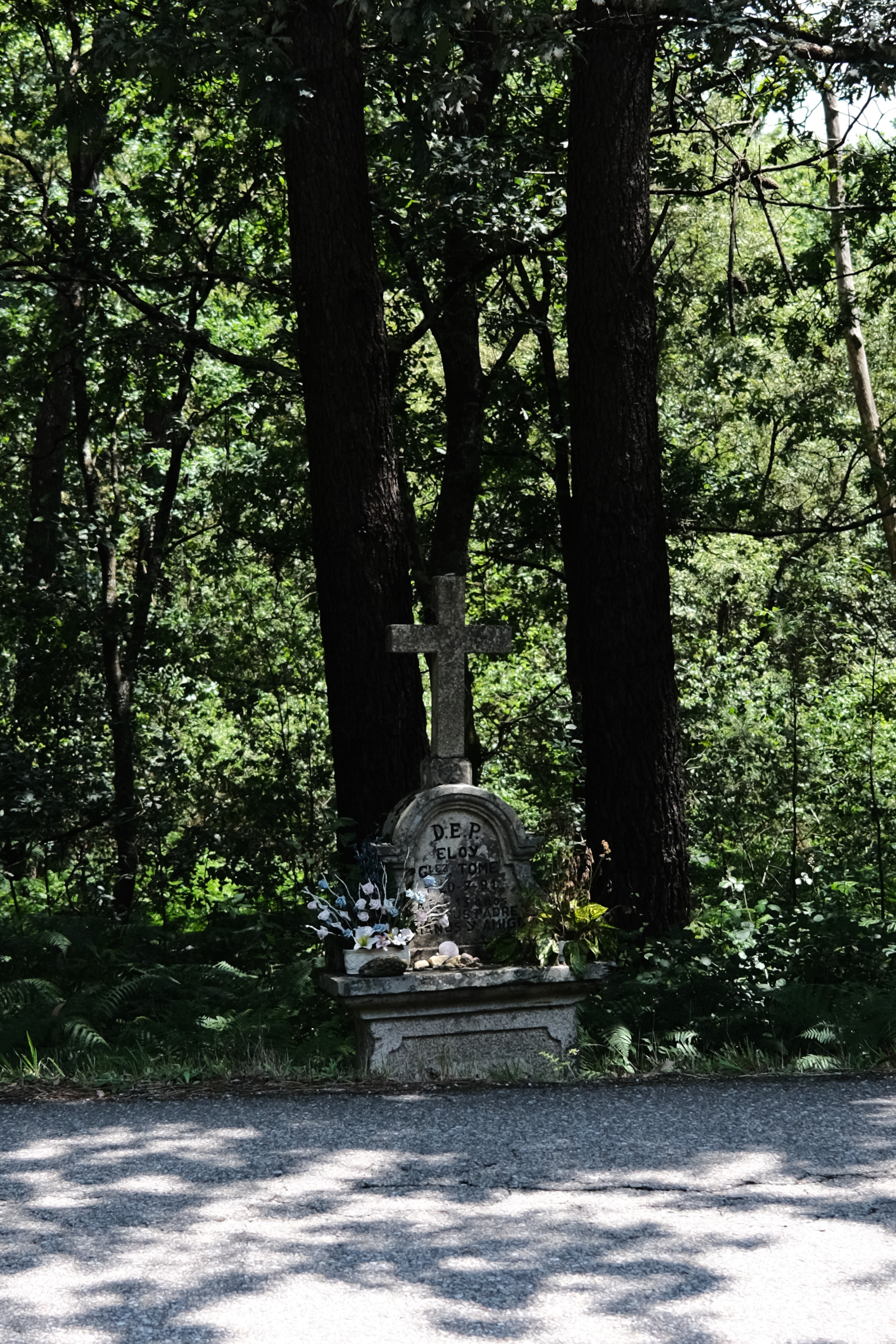 Memorial stone along the path