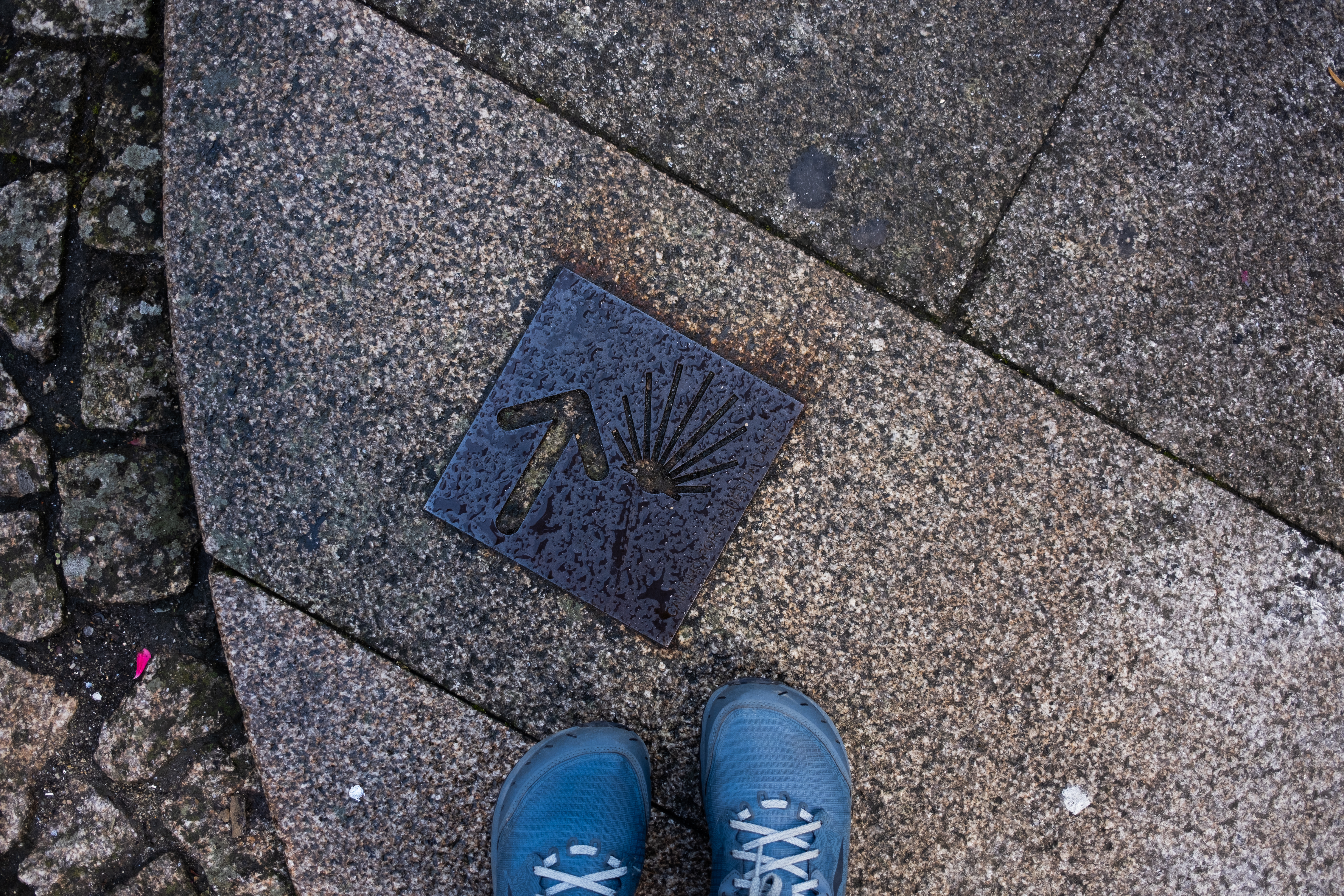Yellow arrow marking the Camino path