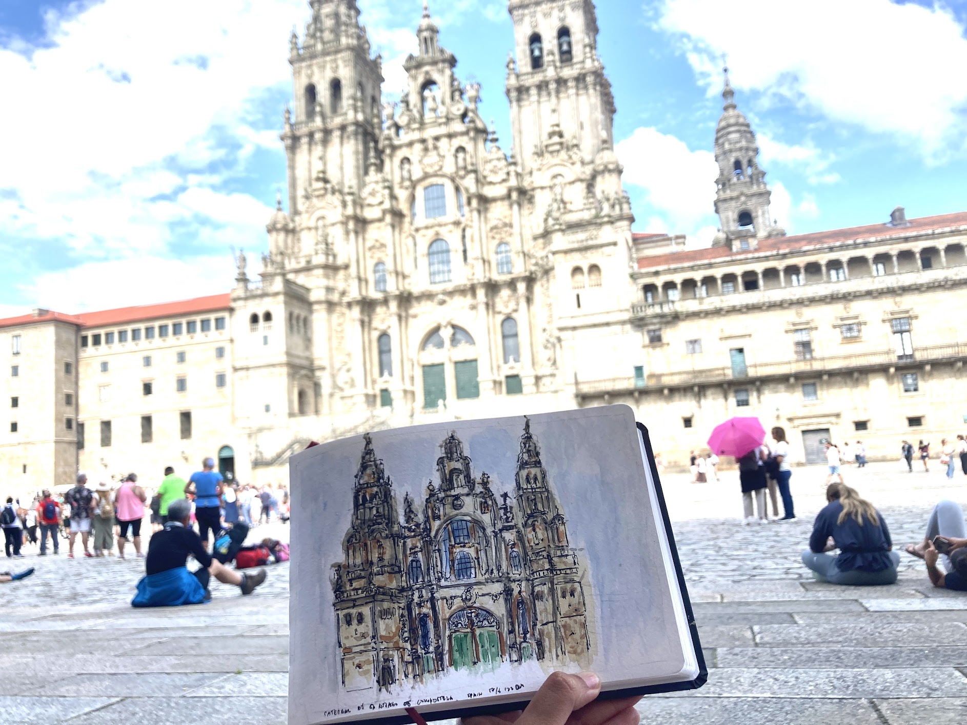 The sketch in progress