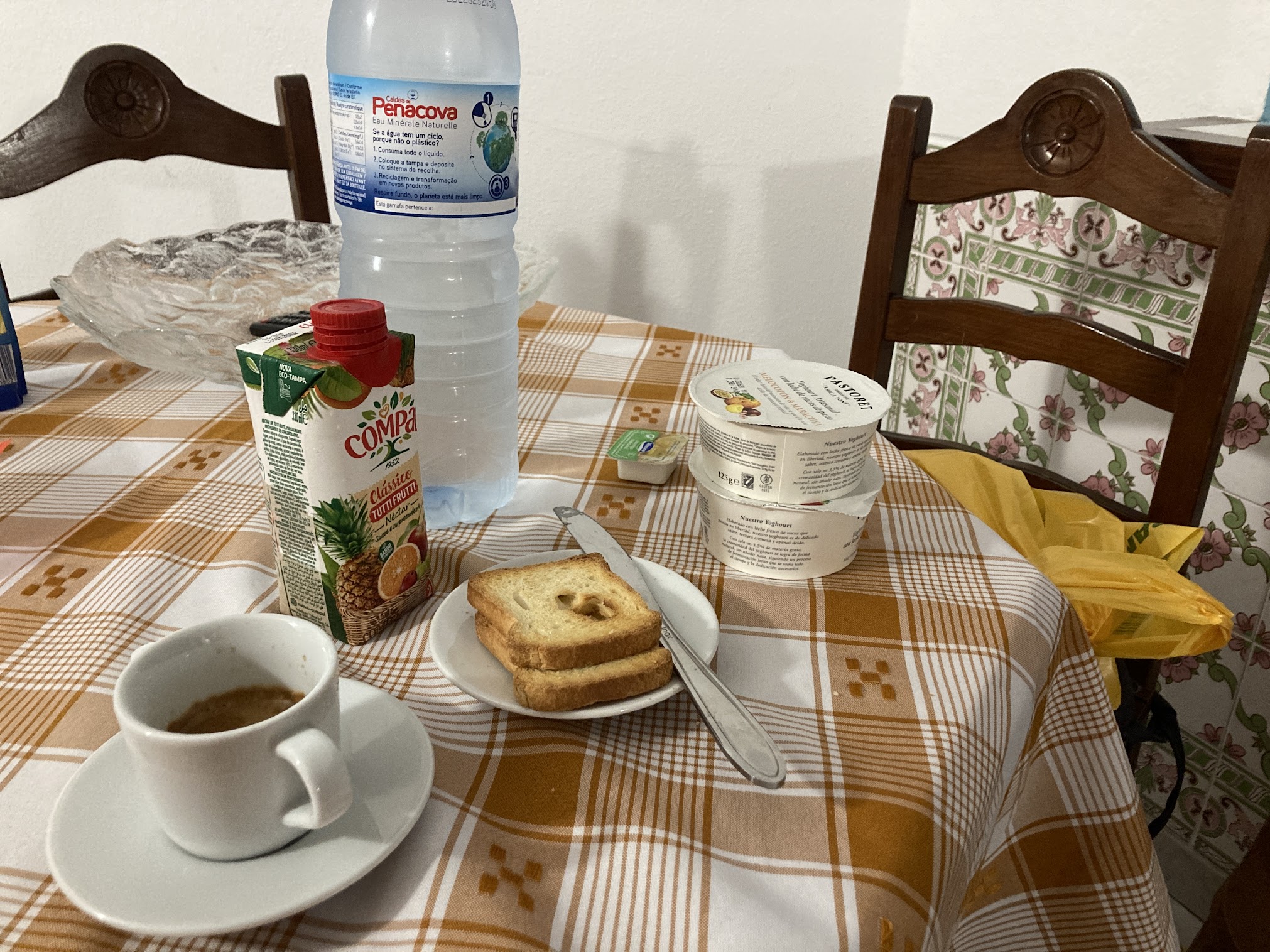 Breakfast spread on the table